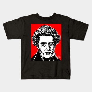 SOREN KIERKEGAARD ink and acrylic portrait Kids T-Shirt